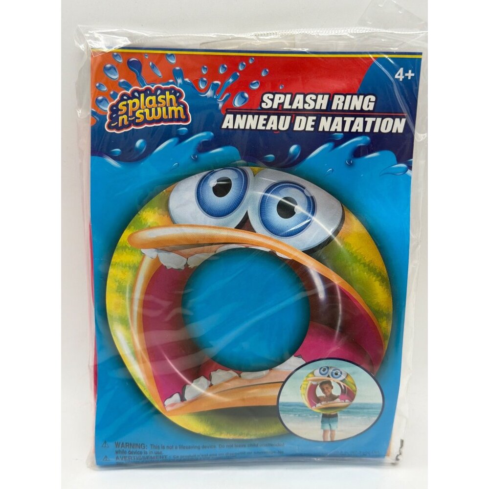 Splash N Swim Kids Inflatable Splash Ring Monster Design 26.5" Deflated 30" Infl